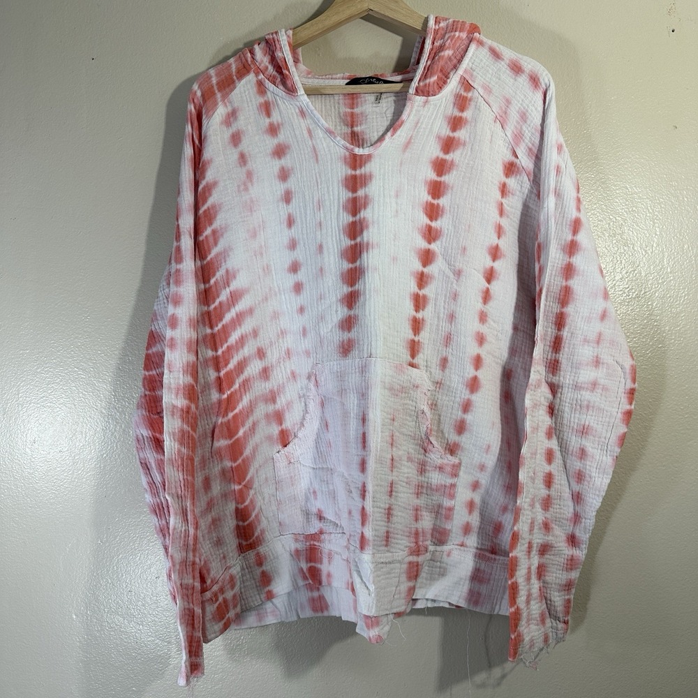 Charlie B‎ Women's XL Tie Dye Hoodie Hippie Bohemian Cottagecore